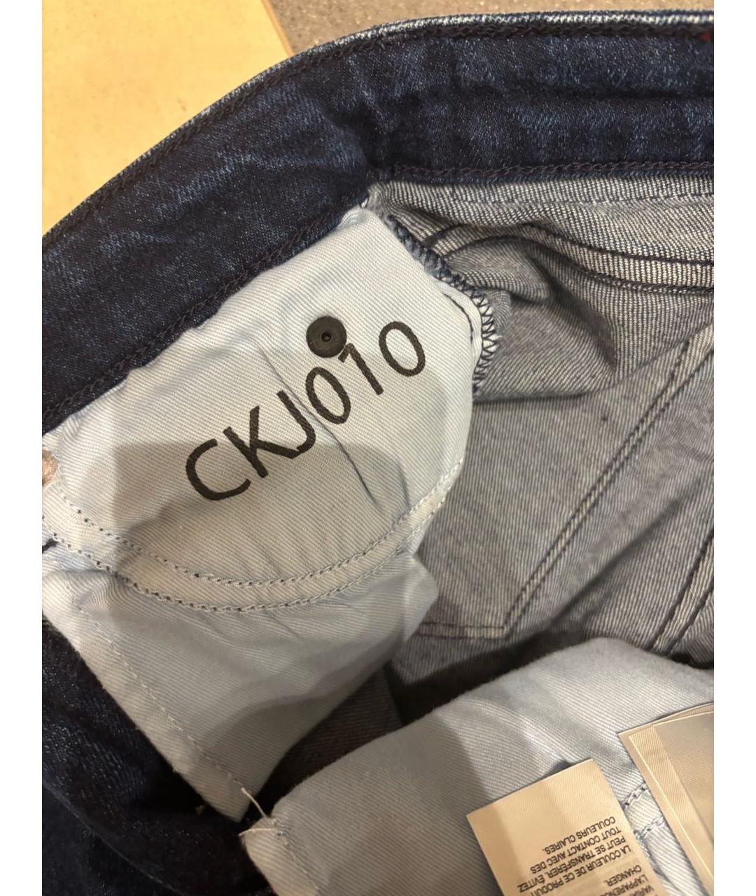 CALVIN KLEIN Темно-синие хлопковые джинсы слим, фото 3