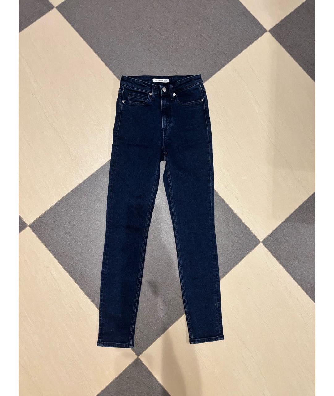 CALVIN KLEIN Темно-синие хлопковые джинсы слим, фото 6