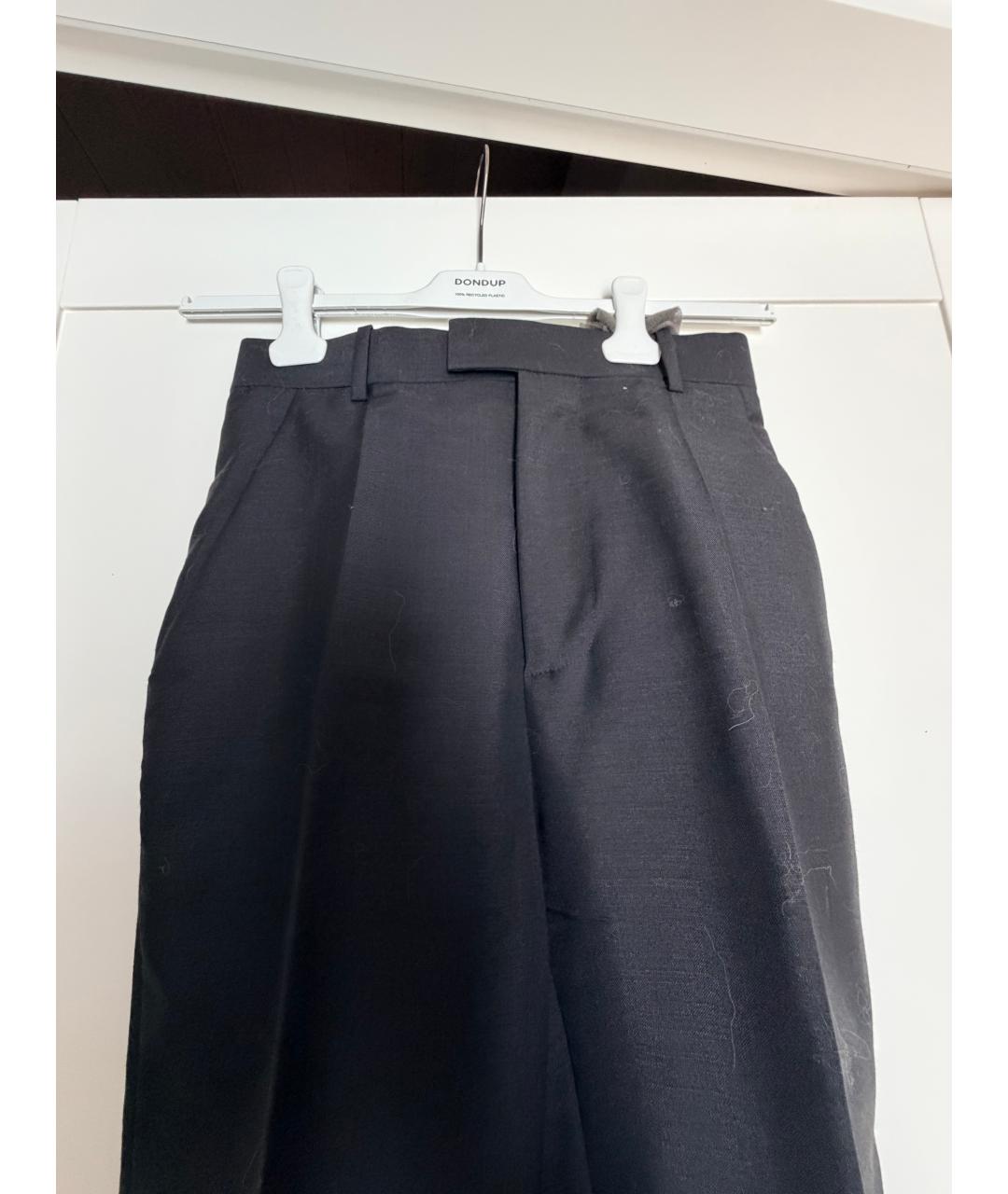 BOTTEGA VENETA Черные шерстяные прямые брюки, фото 6