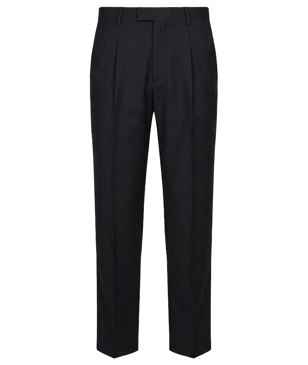 BOTTEGA VENETA Черные шерстяные прямые брюки, фото 1
