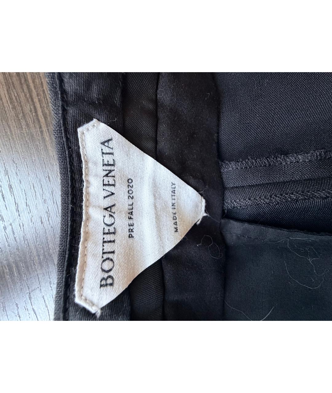 BOTTEGA VENETA Черные шерстяные прямые брюки, фото 5