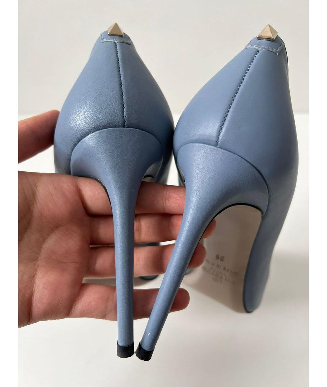 VALENTINO Голубые кожаные туфли, фото 4