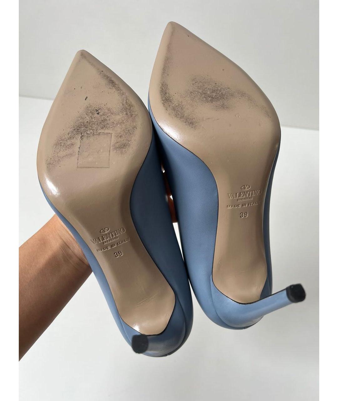 VALENTINO Голубые кожаные туфли, фото 7