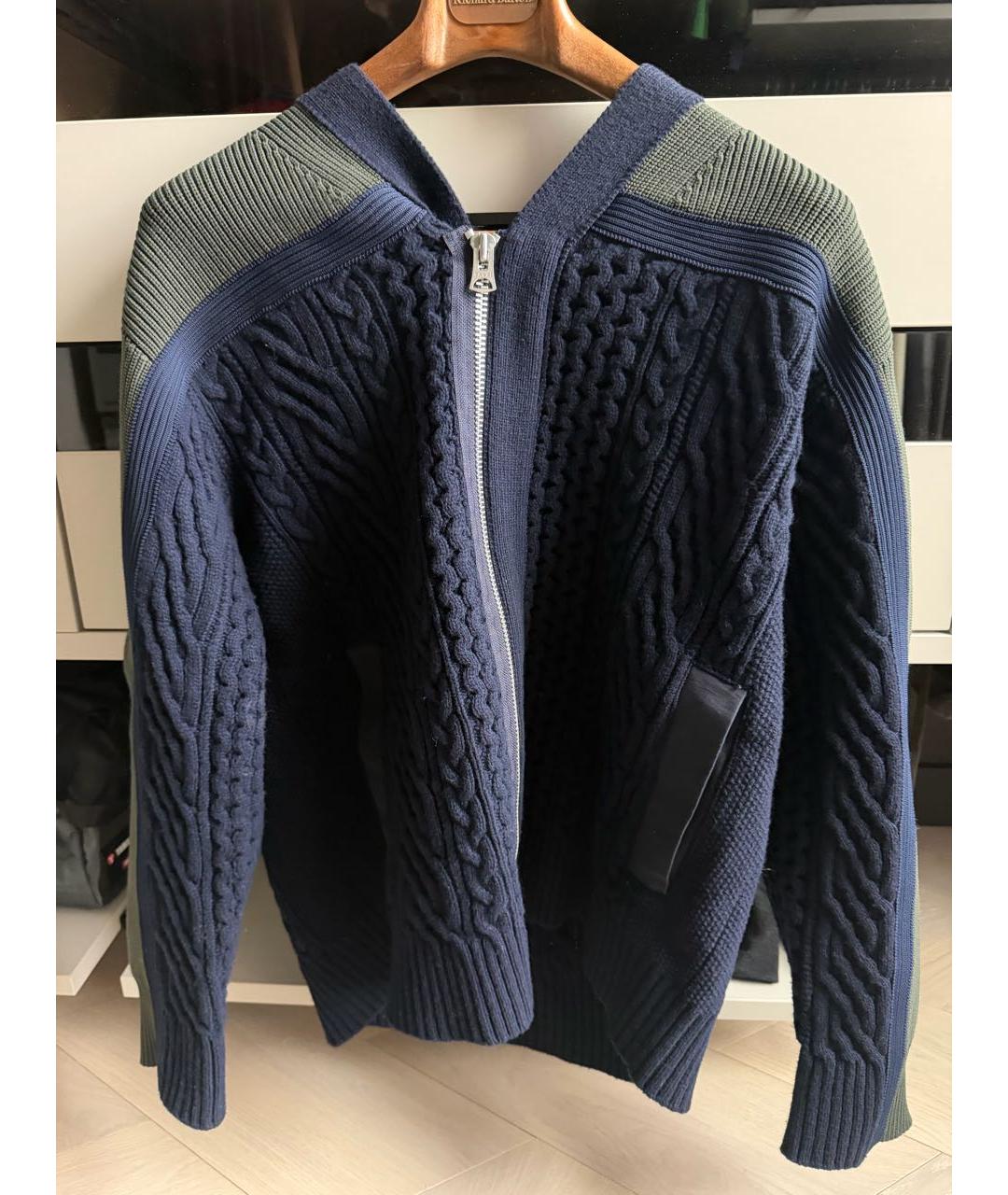 SACAI Темно-синий шерстяной джемпер / свитер, фото 5