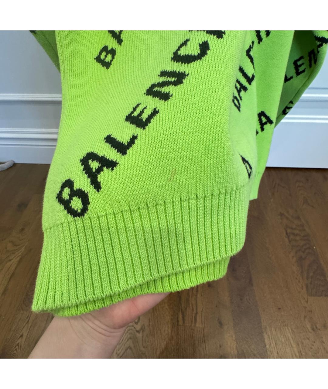 BALENCIAGA Зеленый хлопковый джемпер / свитер, фото 2