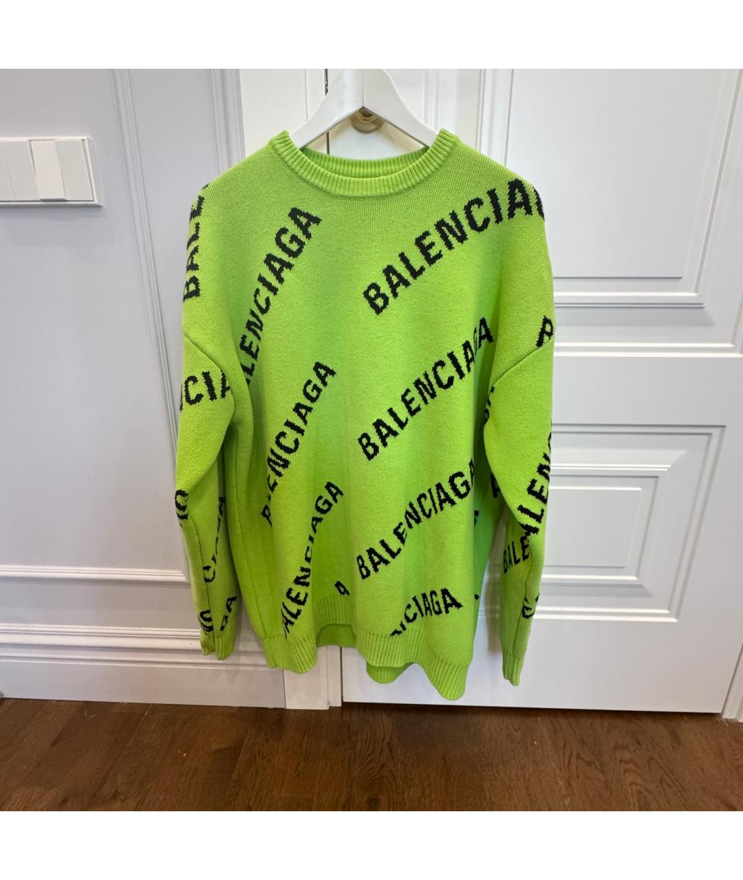 BALENCIAGA Зеленый хлопковый джемпер / свитер, фото 4