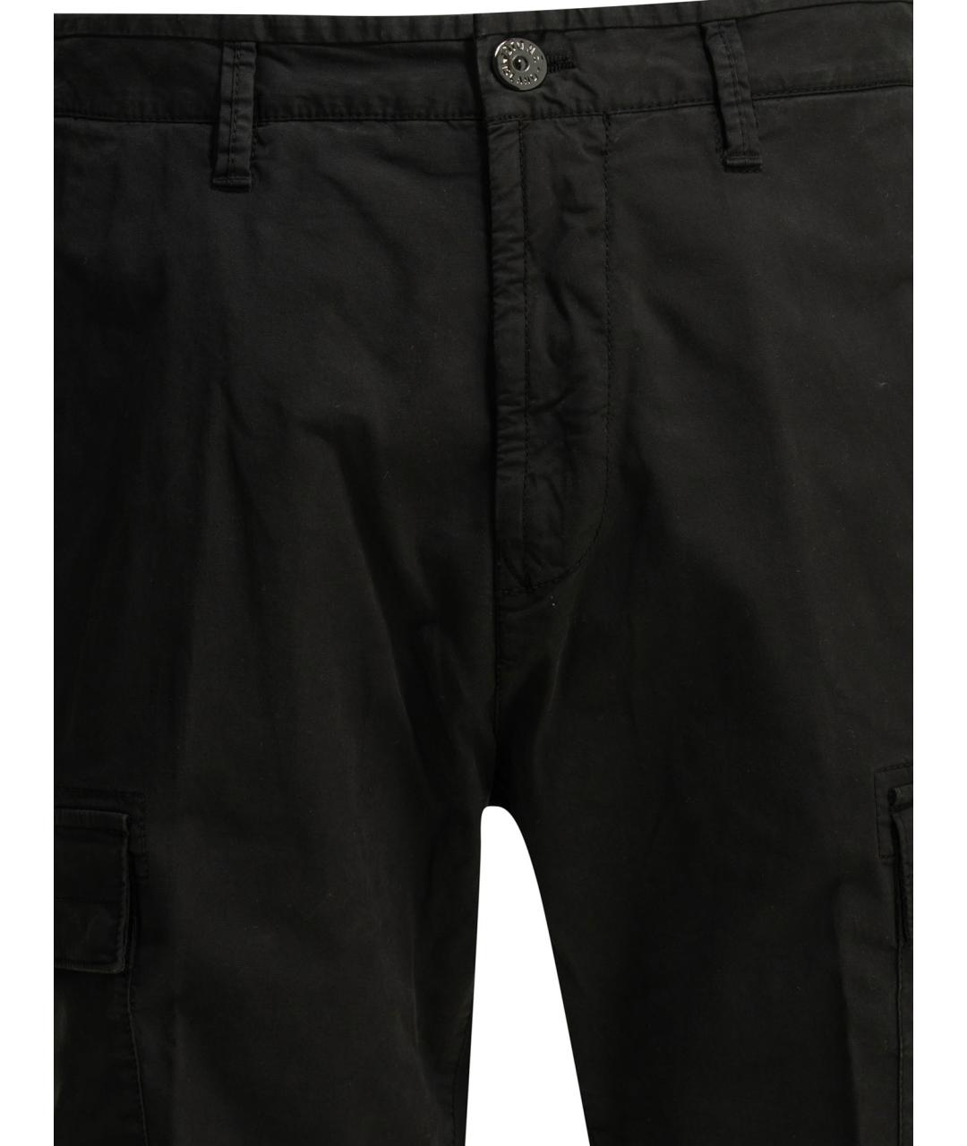 STONE ISLAND Черные хлопковые повседневные брюки, фото 3