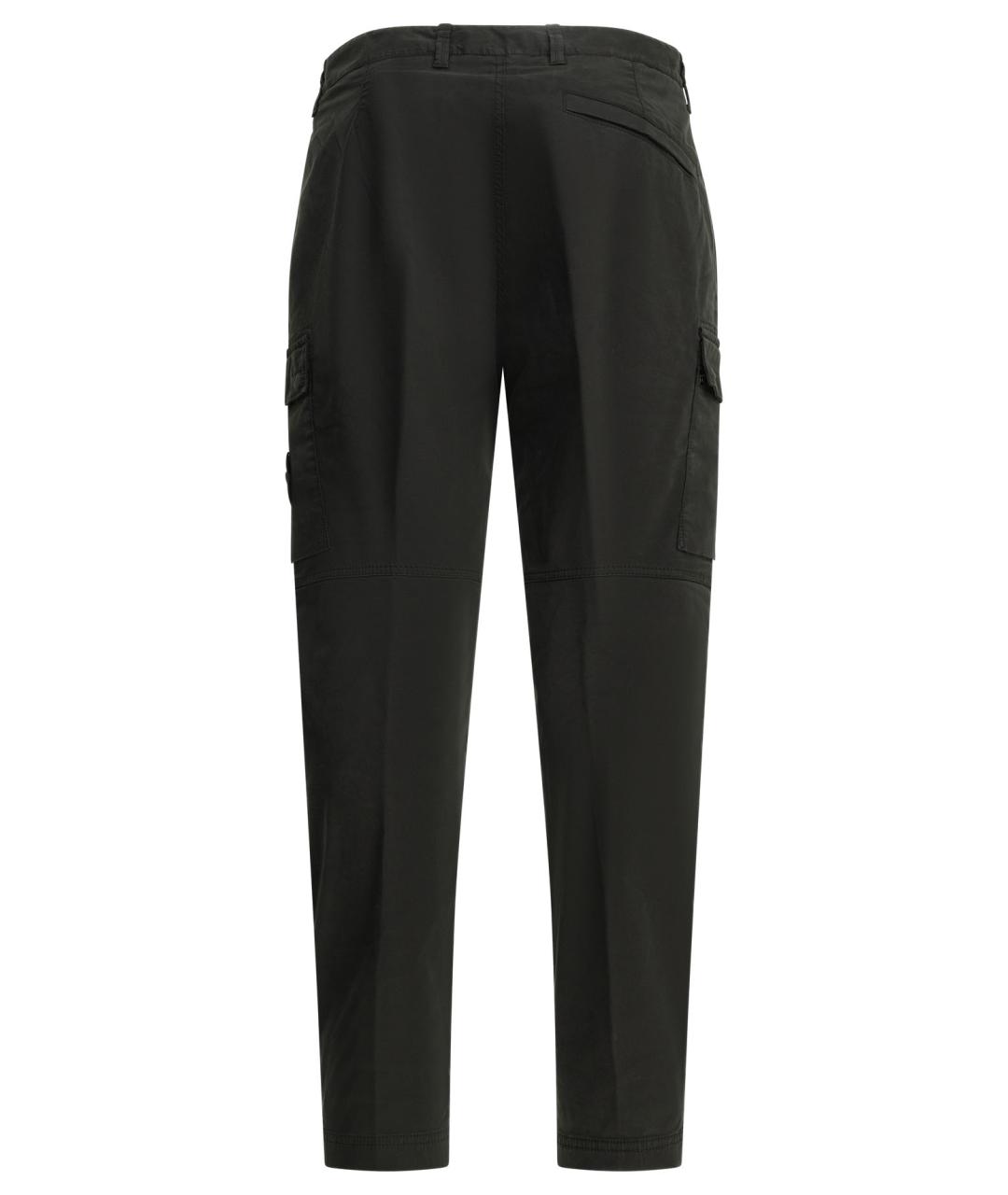 STONE ISLAND Черные хлопковые повседневные брюки, фото 2