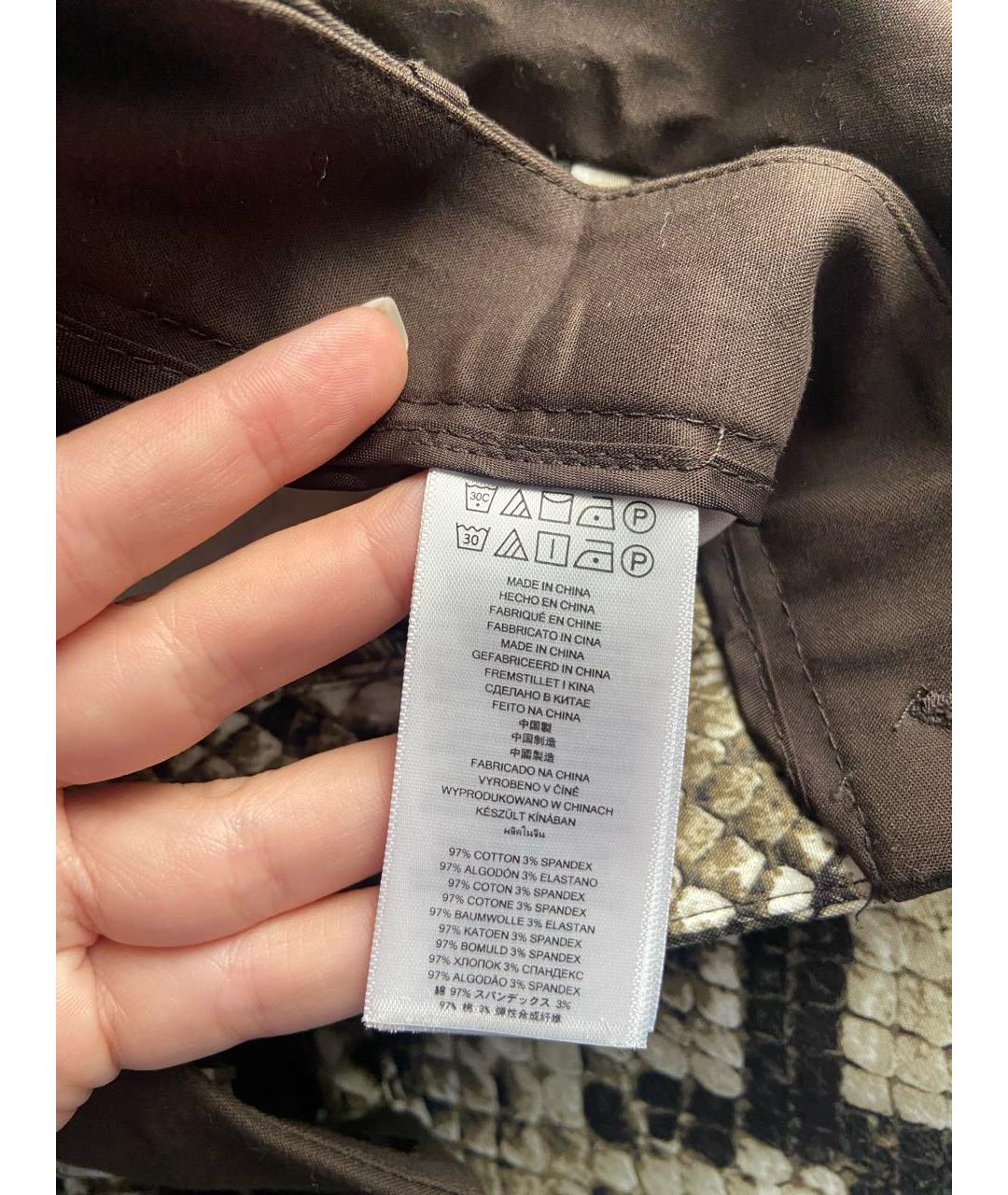 MICHAEL KORS Коричневые хлопковые прямые брюки, фото 4