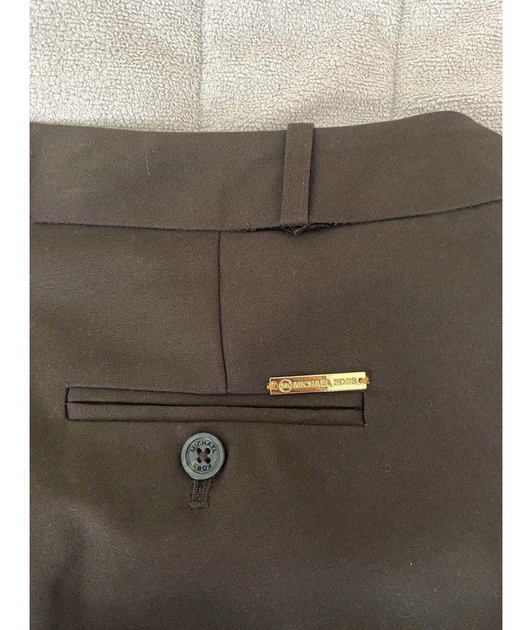 MICHAEL KORS Коричневые хлопковые прямые брюки, фото 5