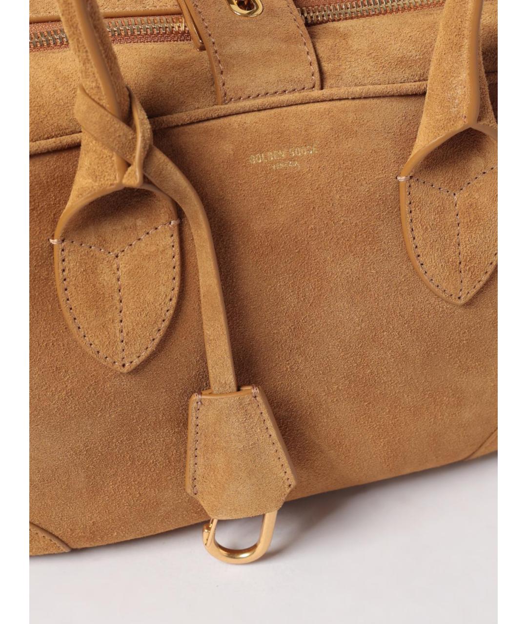 GOLDEN GOOSE DELUXE BRAND Бежевая кожаная сумка через плечо, фото 3