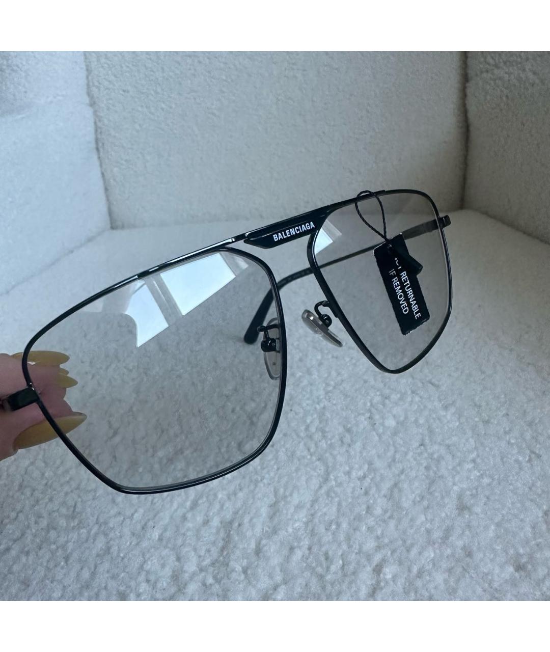 BALENCIAGA Черные металлические солнцезащитные очки, фото 2