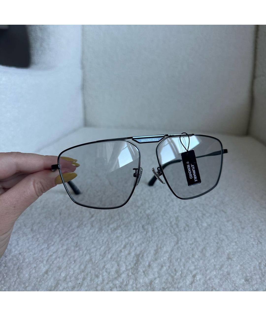 BALENCIAGA Черные металлические солнцезащитные очки, фото 8
