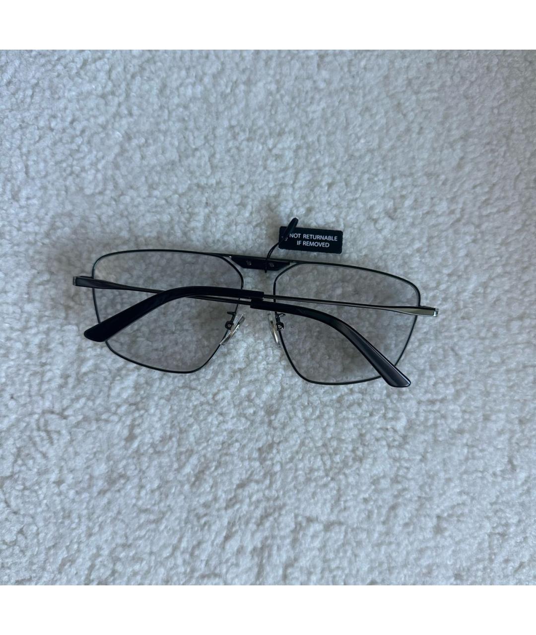 BALENCIAGA Черные металлические солнцезащитные очки, фото 6