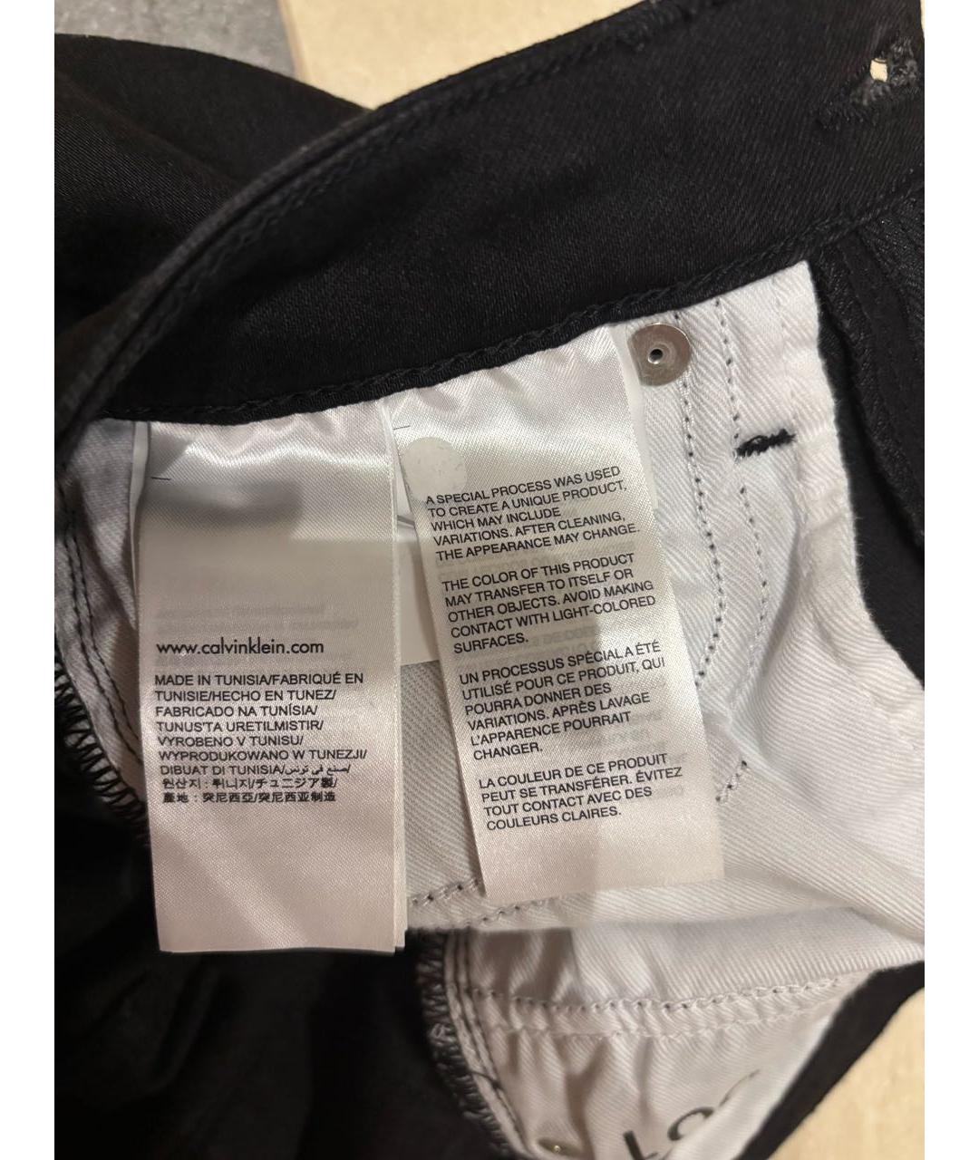 CALVIN KLEIN Черные хлопковые джинсы слим, фото 6