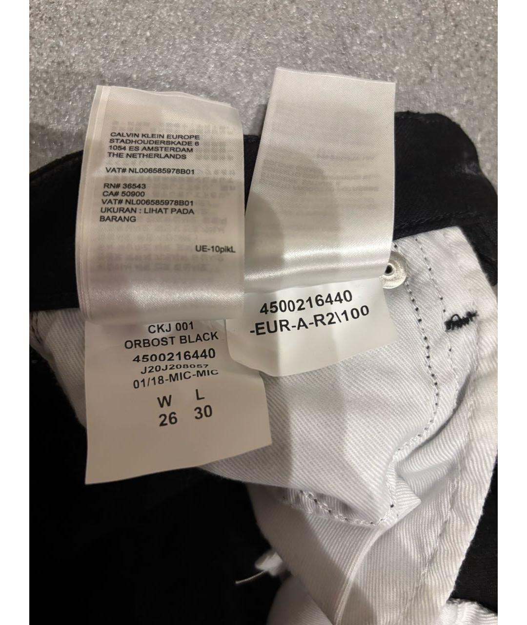 CALVIN KLEIN Черные хлопковые джинсы слим, фото 5