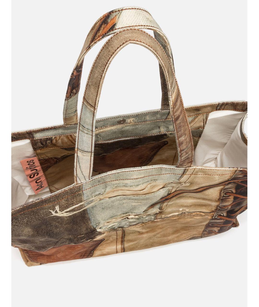 ACNE STUDIOS Голубая хлопковая сумка тоут, фото 3