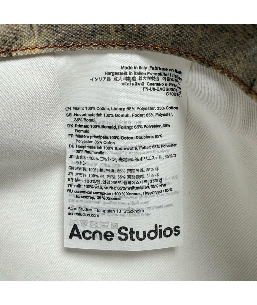 ACNE STUDIOS Голубая хлопковая сумка тоут, фото 5
