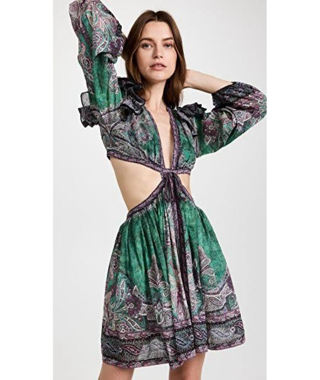 ZIMMERMANN Зеленый хлопковый сарафан, фото 8