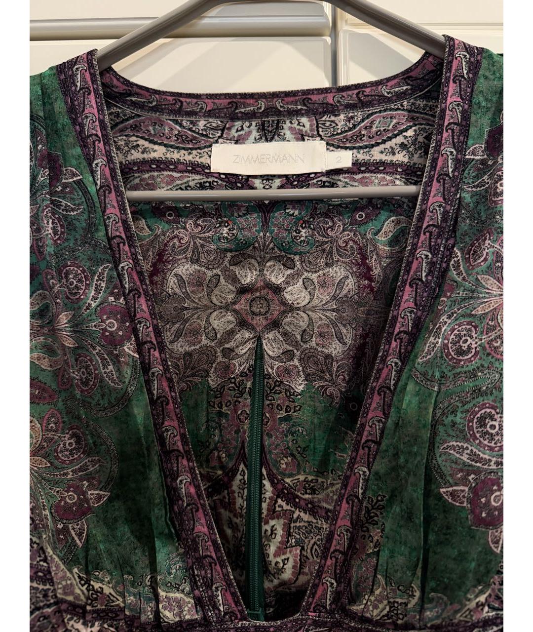 ZIMMERMANN Зеленый хлопковый сарафан, фото 3