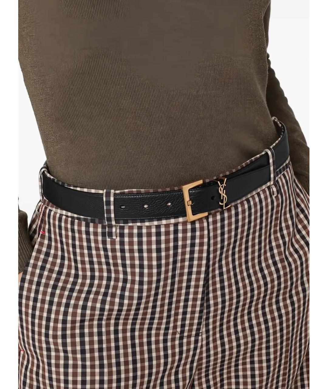 SAINT LAURENT Черный кожаный ремень, фото 3