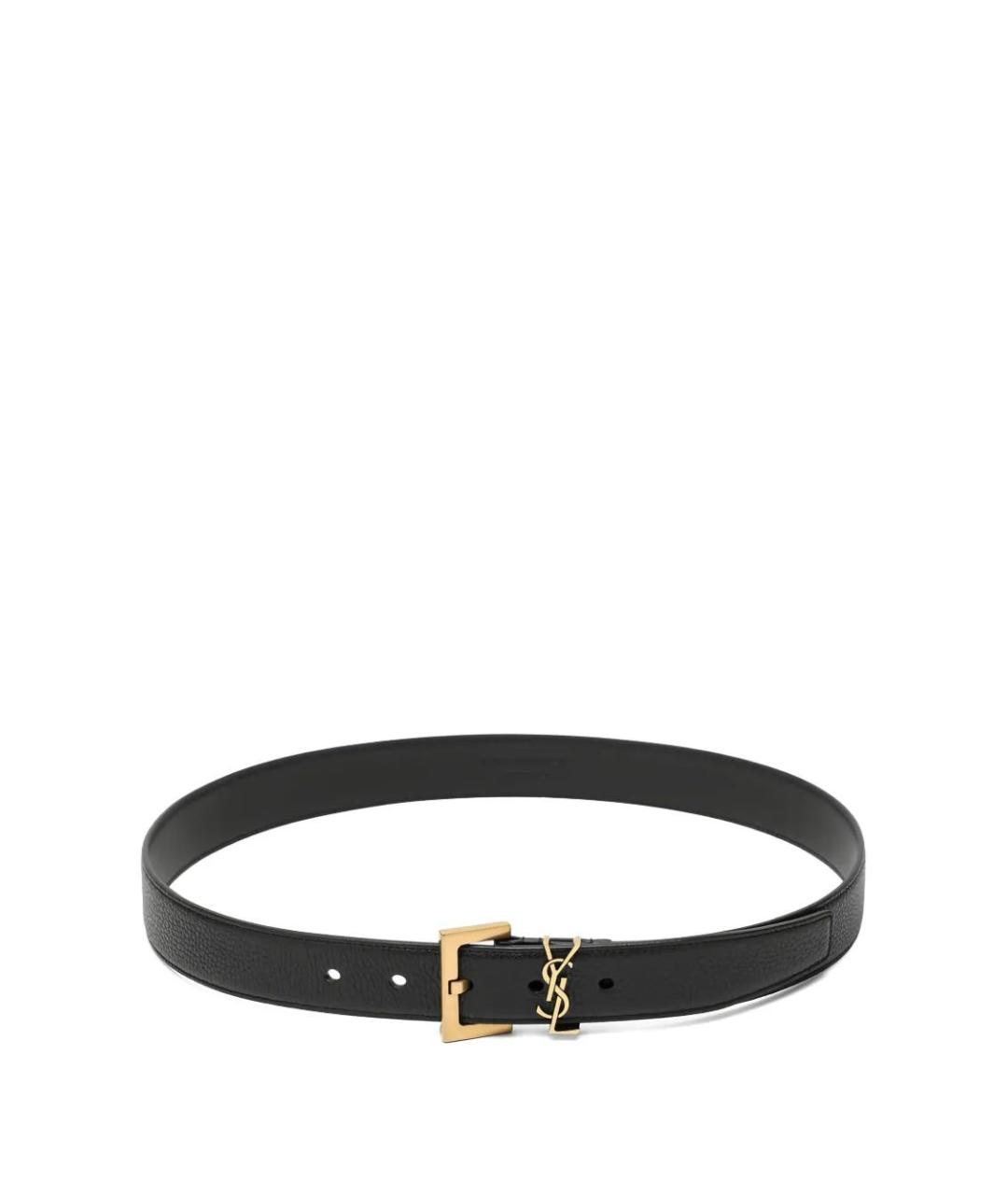 SAINT LAURENT Черный кожаный ремень, фото 1