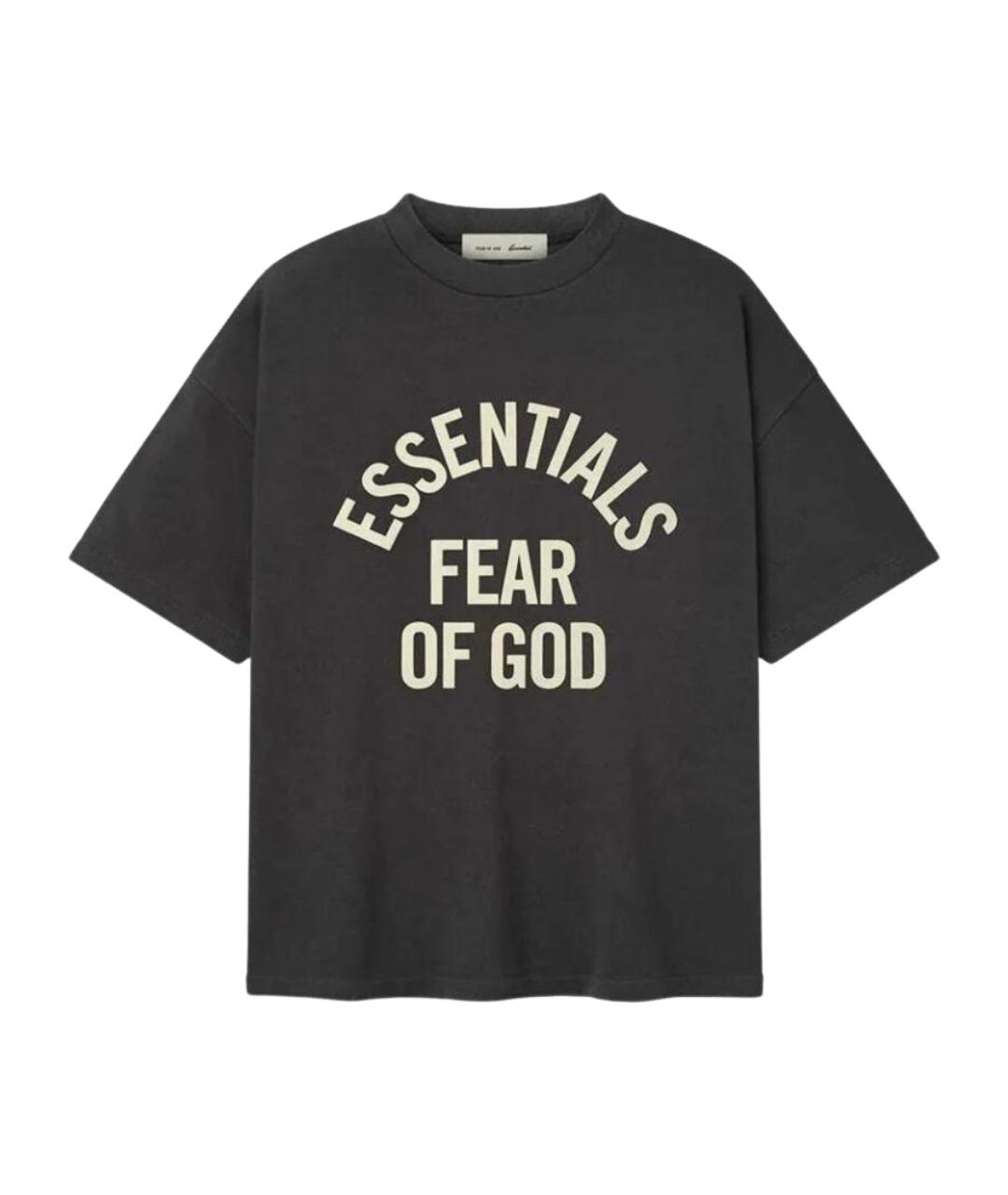 FEAR OF GOD ESSENTIALS Черная хлопковая футболка, фото 1
