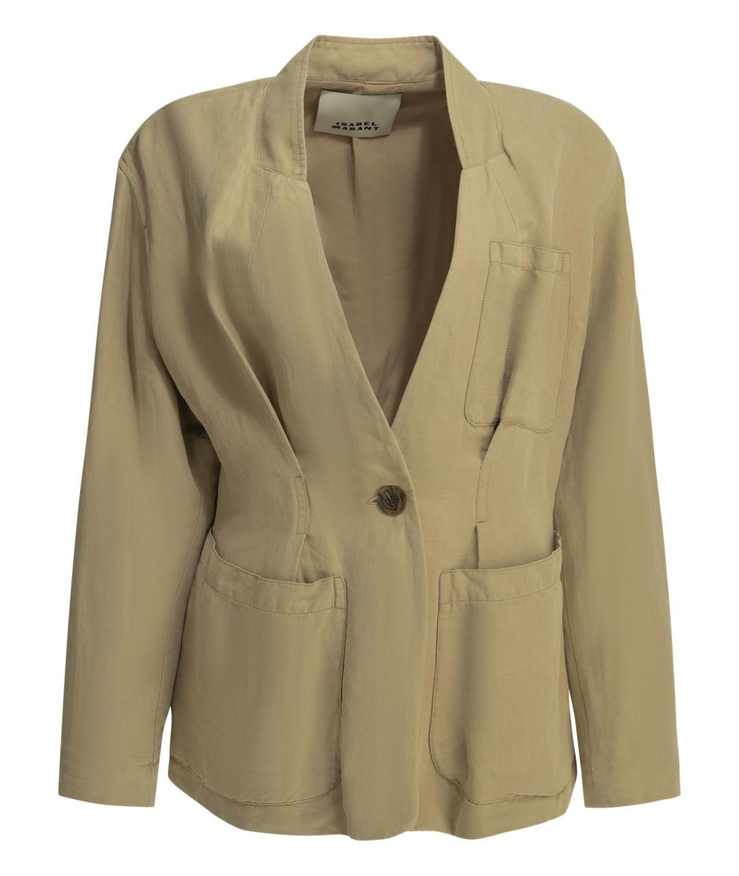 ISABEL MARANT Бежевый льняной жакет/пиджак, фото 1