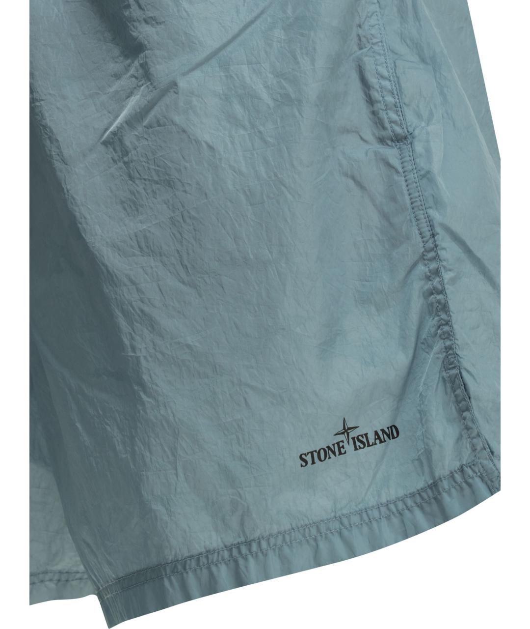 STONE ISLAND Голубые полиамидовые плавки, фото 4