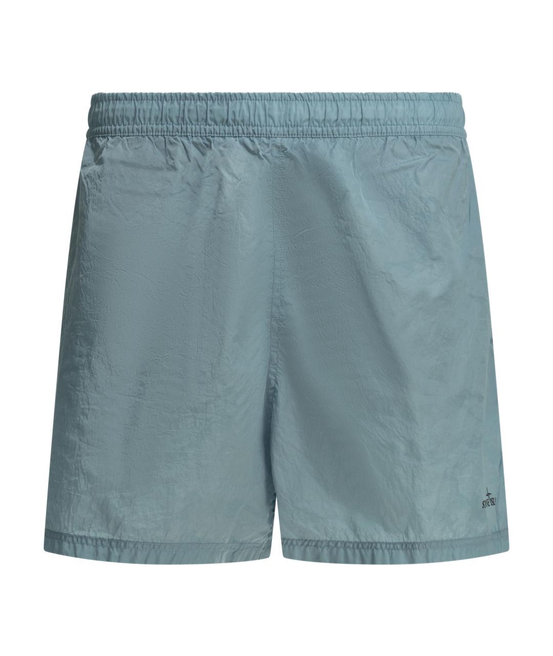 STONE ISLAND Голубые полиамидовые плавки, фото 1