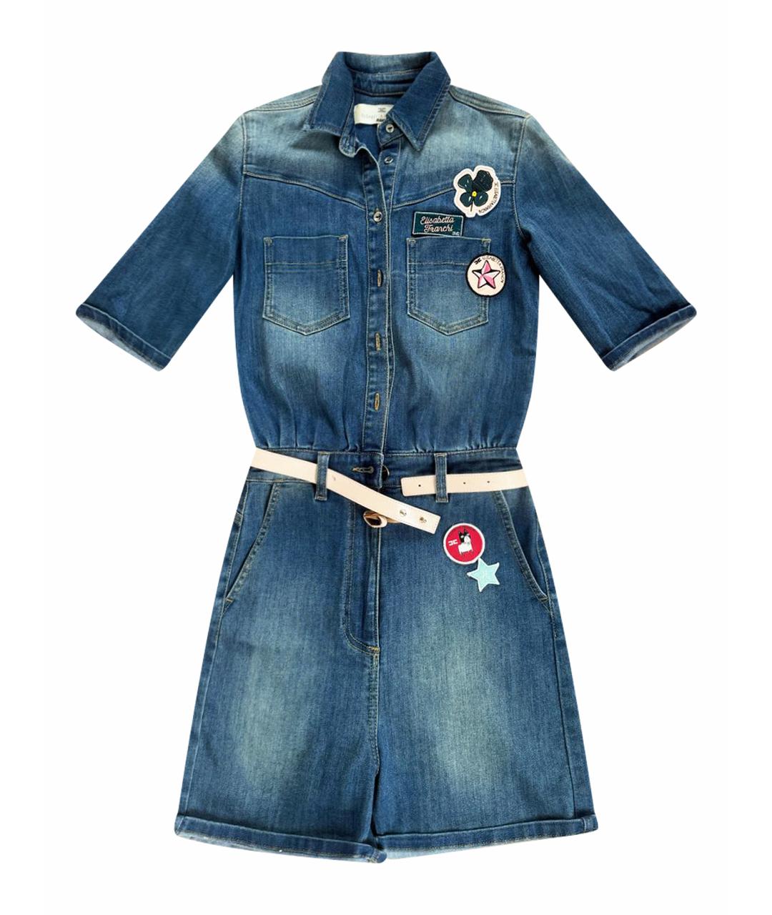 ELISABETTA FRANCHI Голубой деним комбинезон, фото 1