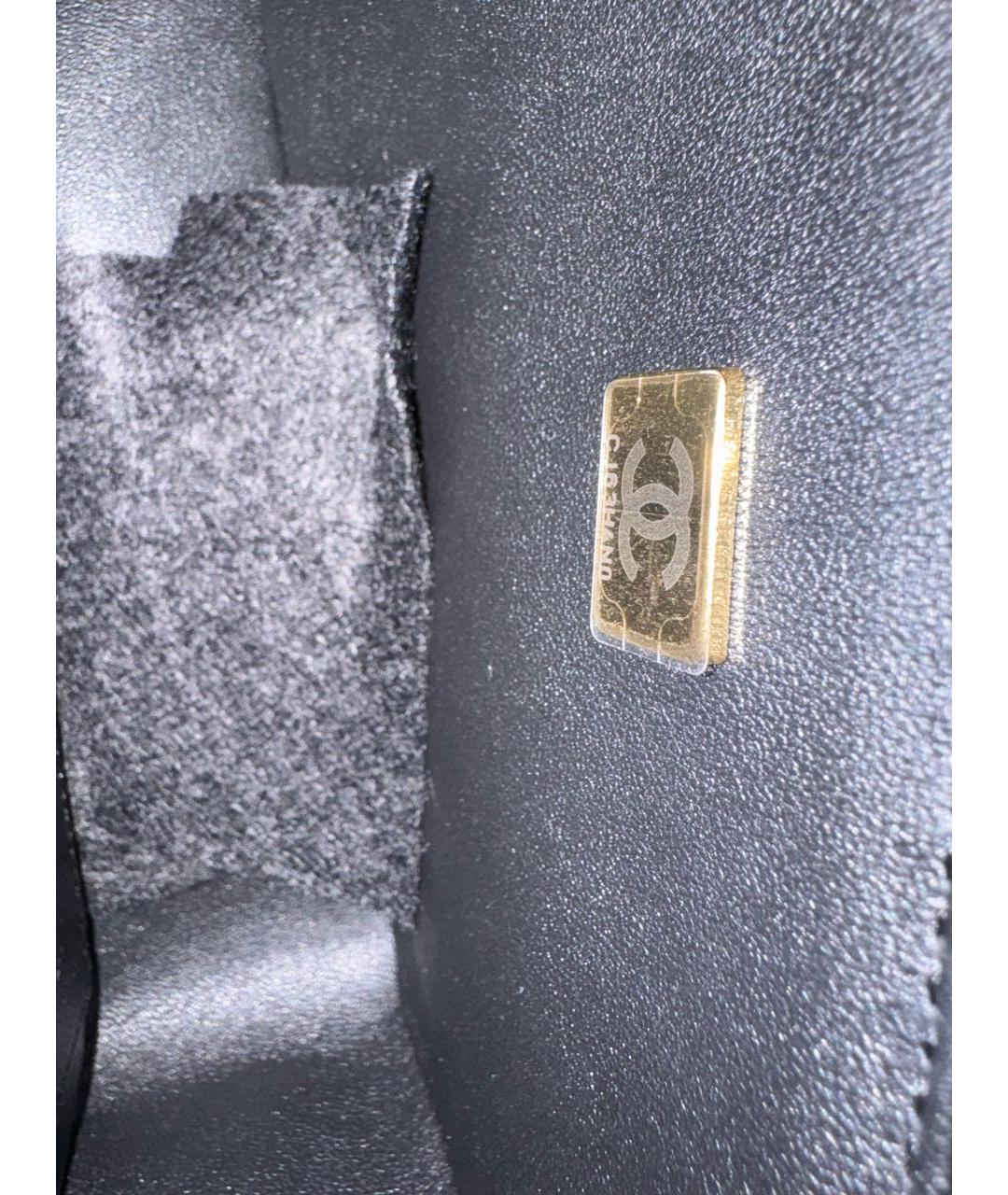 CHANEL BEAUTY Черная кожаная сумка через плечо, фото 6