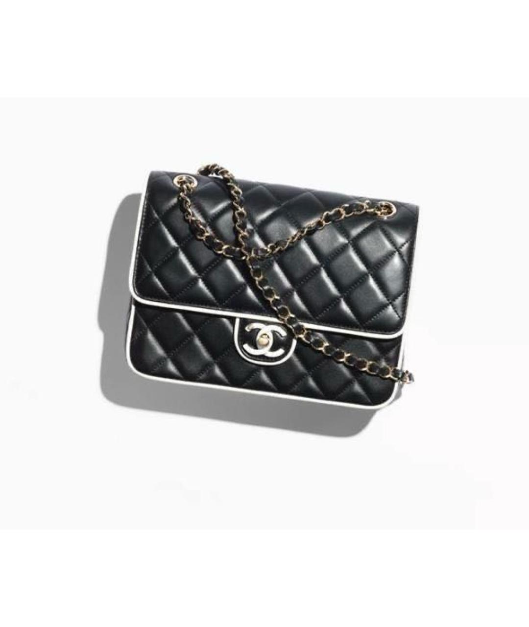 CHANEL BEAUTY Черная кожаная сумка через плечо, фото 5