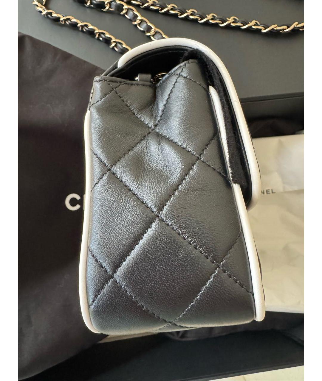 CHANEL BEAUTY Черная кожаная сумка через плечо, фото 4