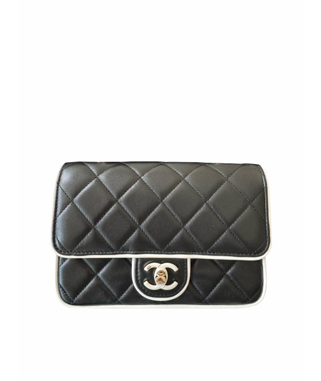 CHANEL BEAUTY Черная кожаная сумка через плечо, фото 1