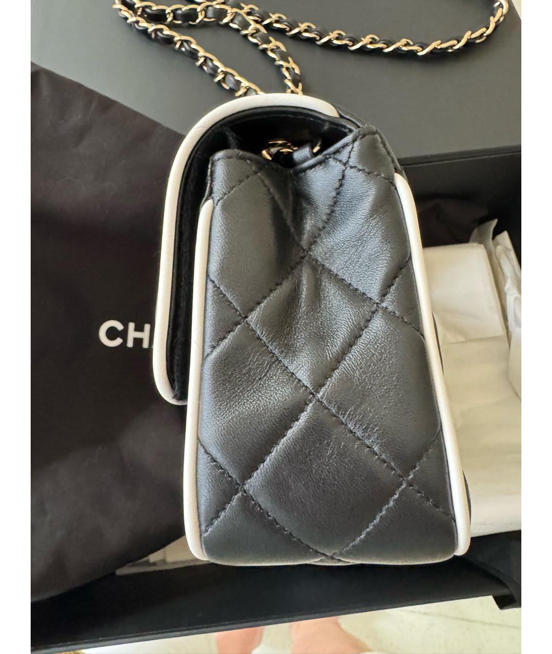 CHANEL BEAUTY Черная кожаная сумка через плечо, фото 3