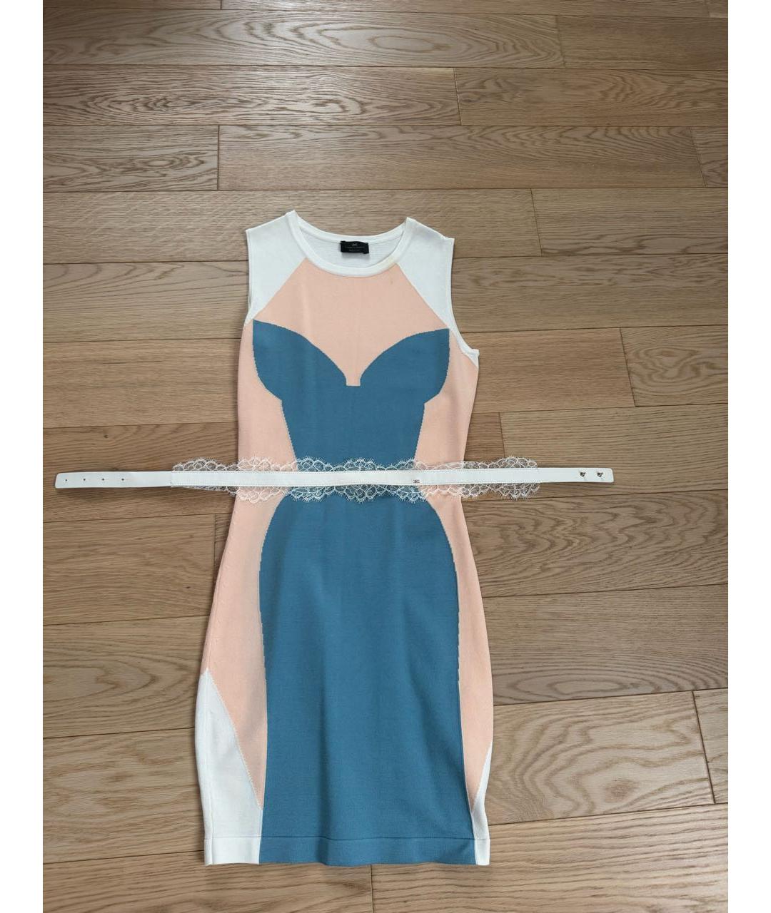 ELISABETTA FRANCHI Голубое коктейльное платье, фото 3