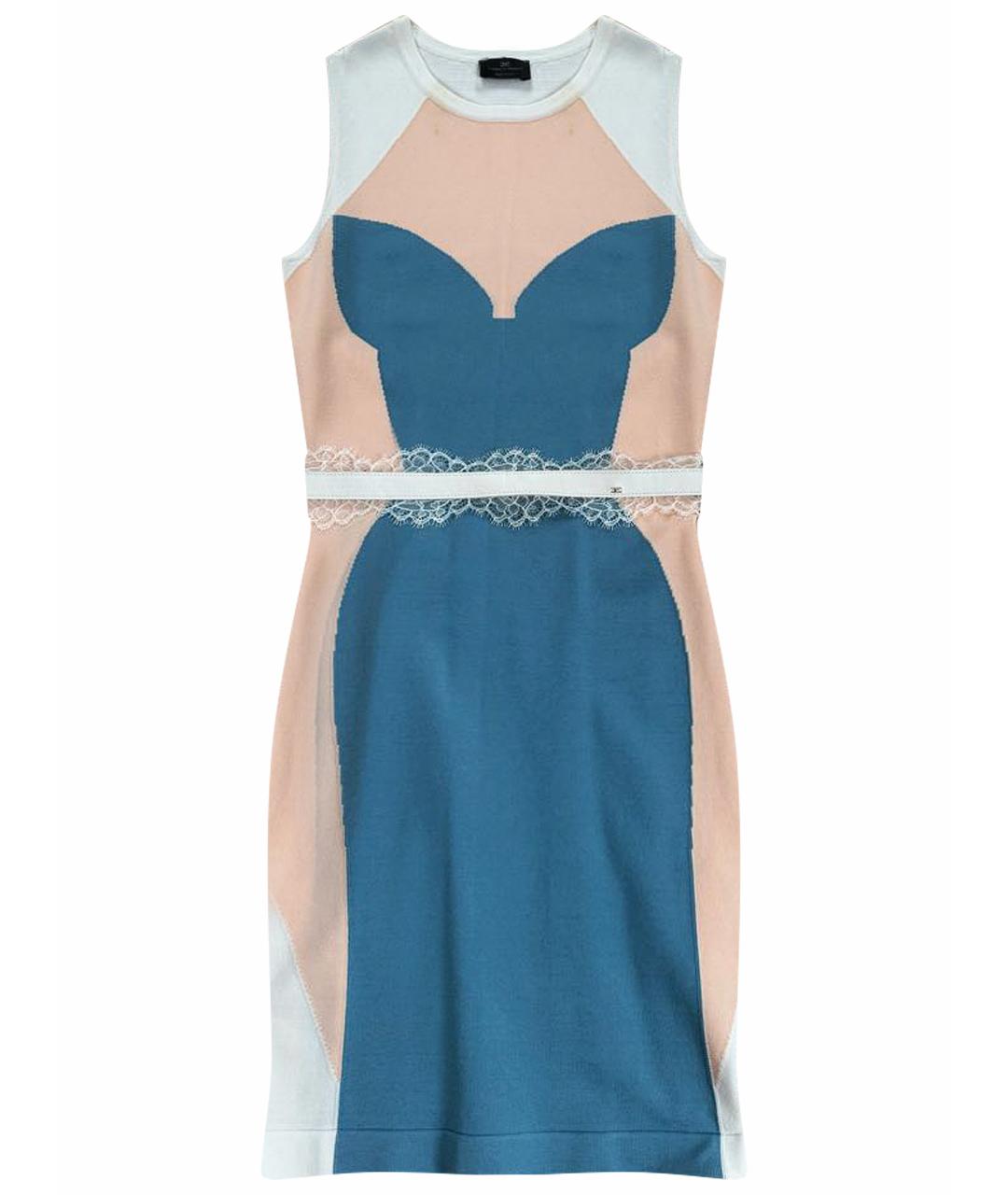 ELISABETTA FRANCHI Голубое коктейльное платье, фото 1