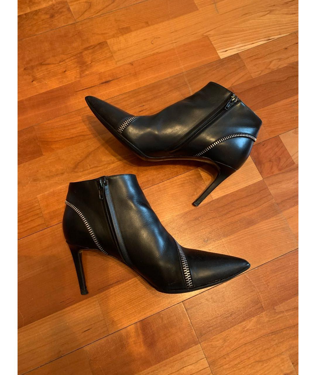 SAINT LAURENT Черные кожаные ботильоны, фото 8