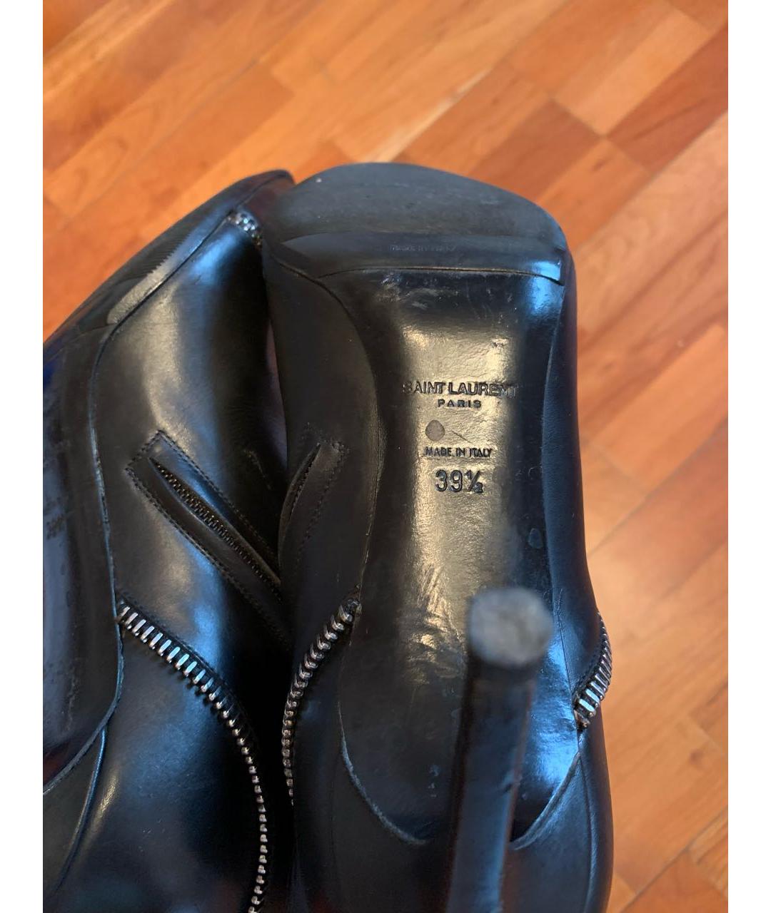 SAINT LAURENT Черные кожаные ботильоны, фото 5