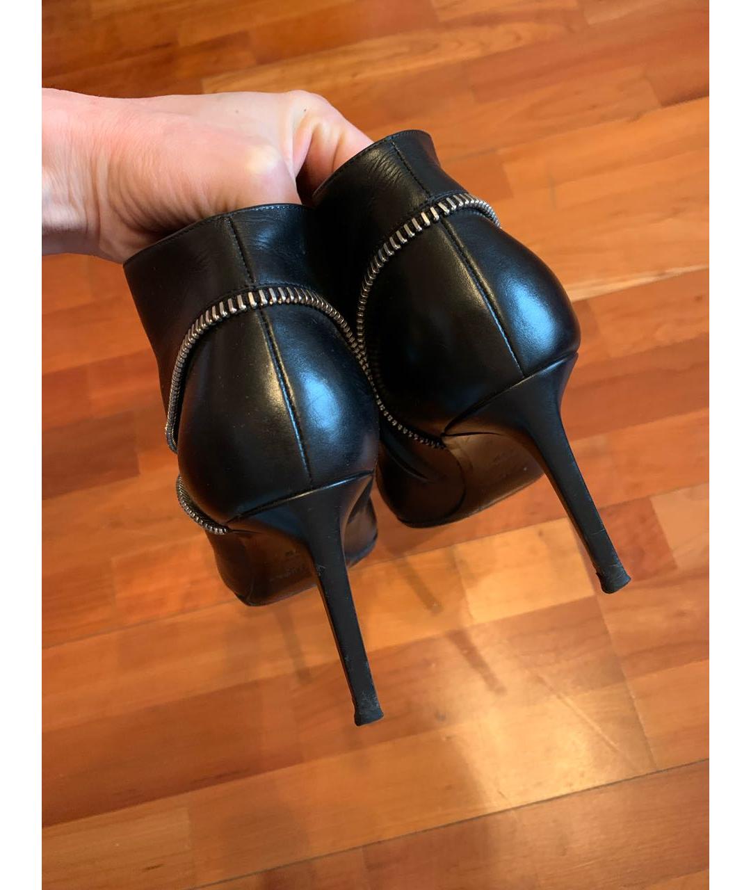 SAINT LAURENT Черные кожаные ботильоны, фото 4