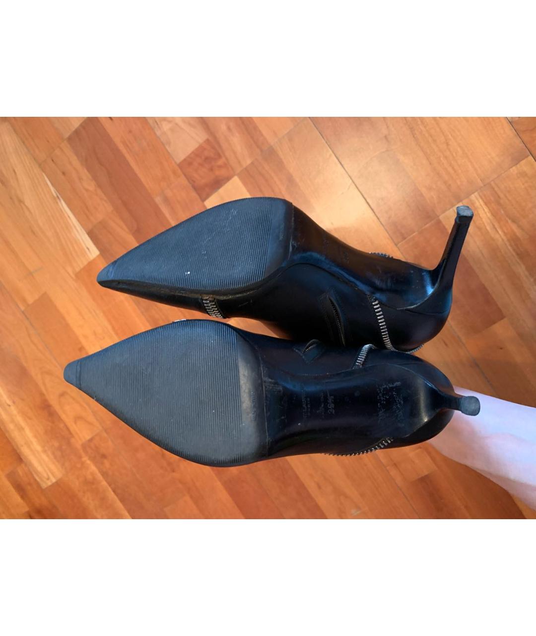 SAINT LAURENT Черные кожаные ботильоны, фото 6