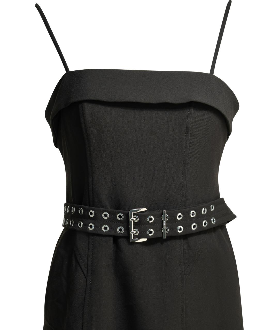 GANNI Черное полиэстеровое повседневное платье, фото 3