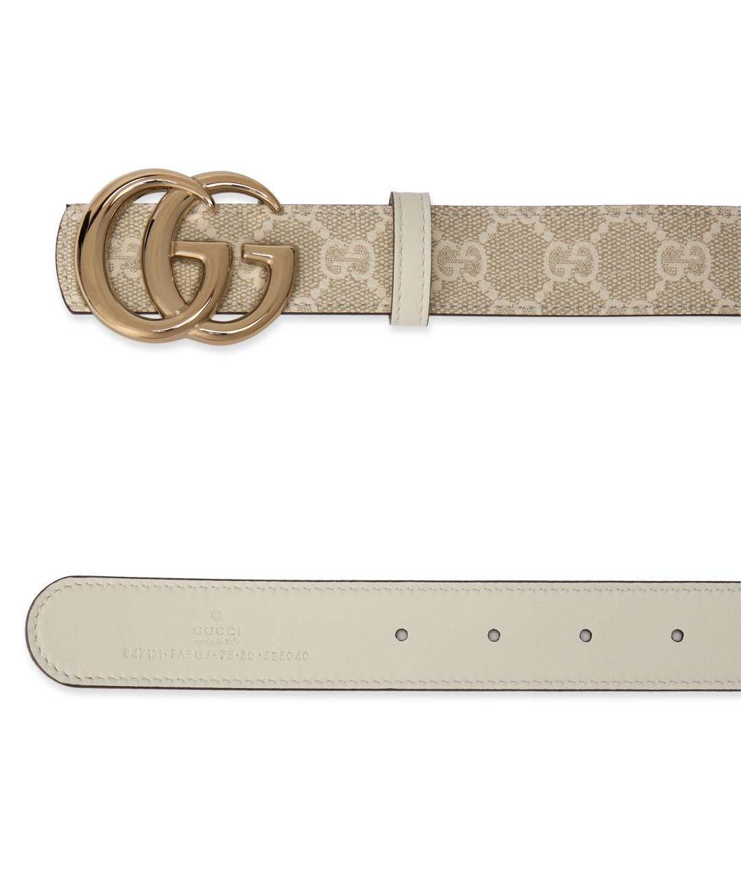 GUCCI Бежевый кожаный ремень, фото 3