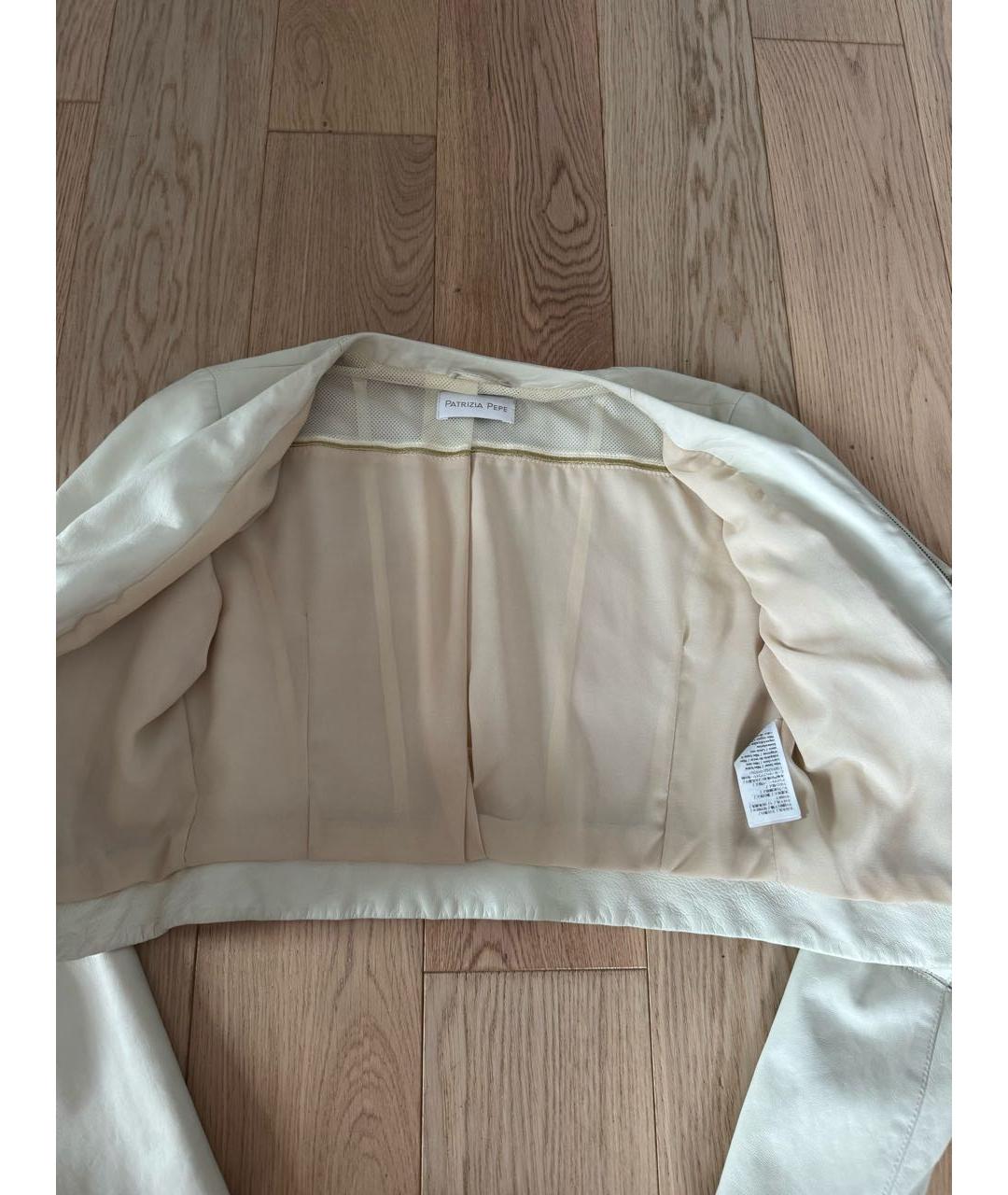 PATRIZIA PEPE Белая кожаная куртка, фото 4