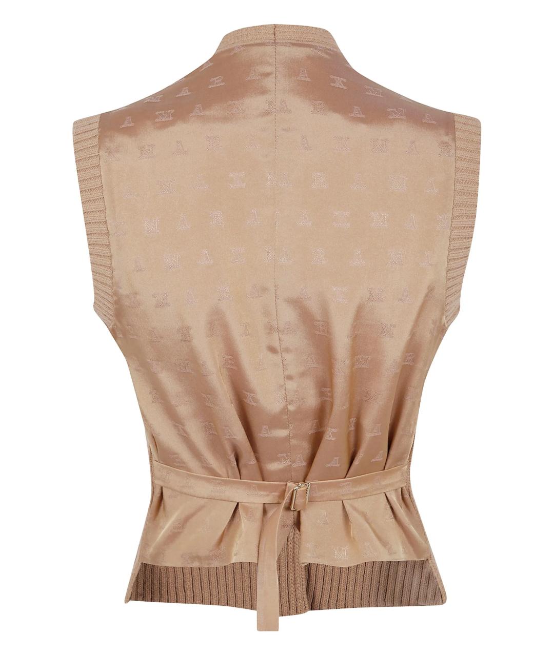 MAX MARA Бежевая кашемировая жилетка, фото 3
