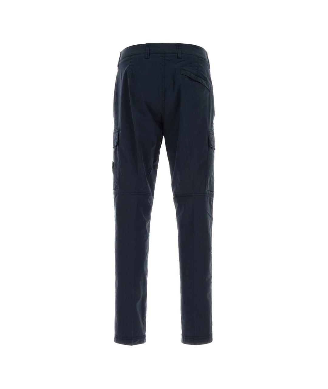 STONE ISLAND Темно-синие хлопковые повседневные брюки, фото 2