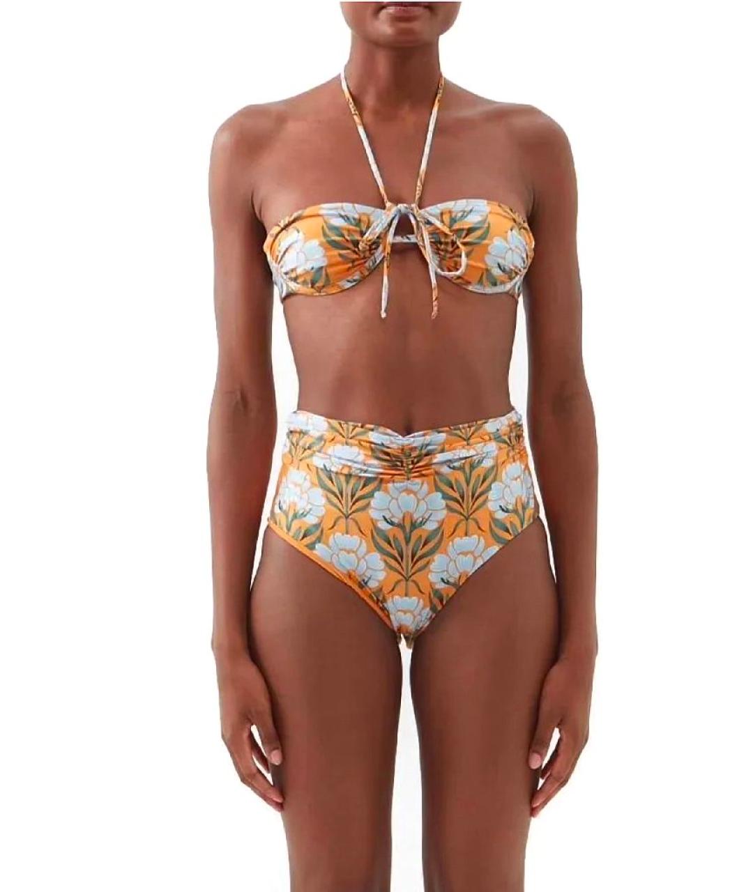 AQUAZZURA Оранжевый атласный купальник, фото 4