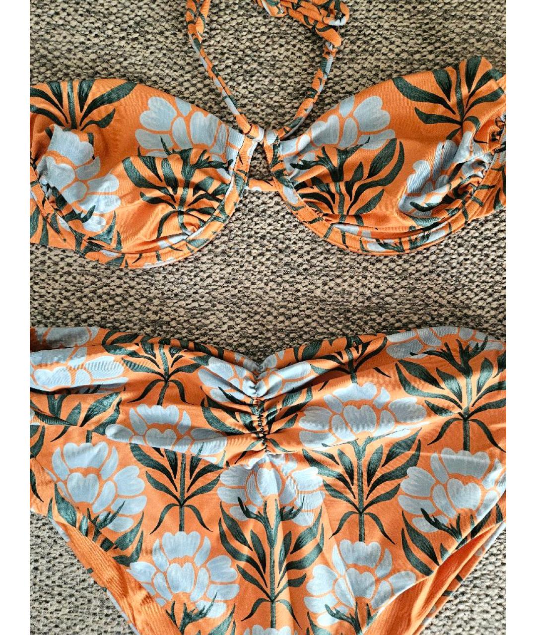 AQUAZZURA Оранжевый атласный купальник, фото 7