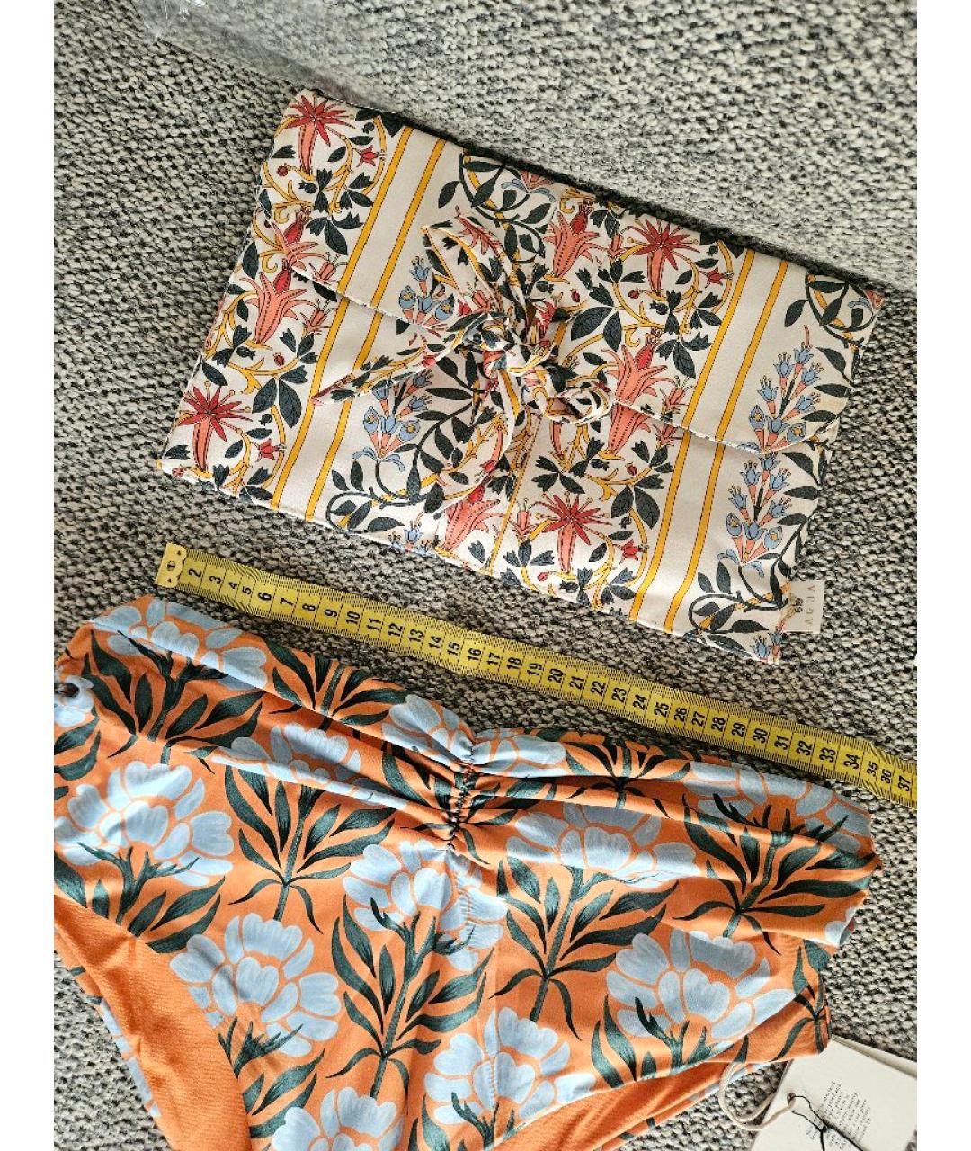 AQUAZZURA Оранжевый атласный купальник, фото 3